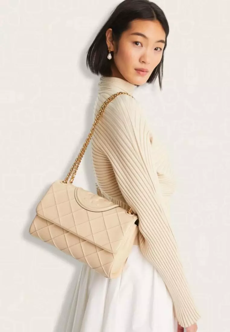 Tory Burch Fleming Soft Convertible Shoulder Bag New Cream