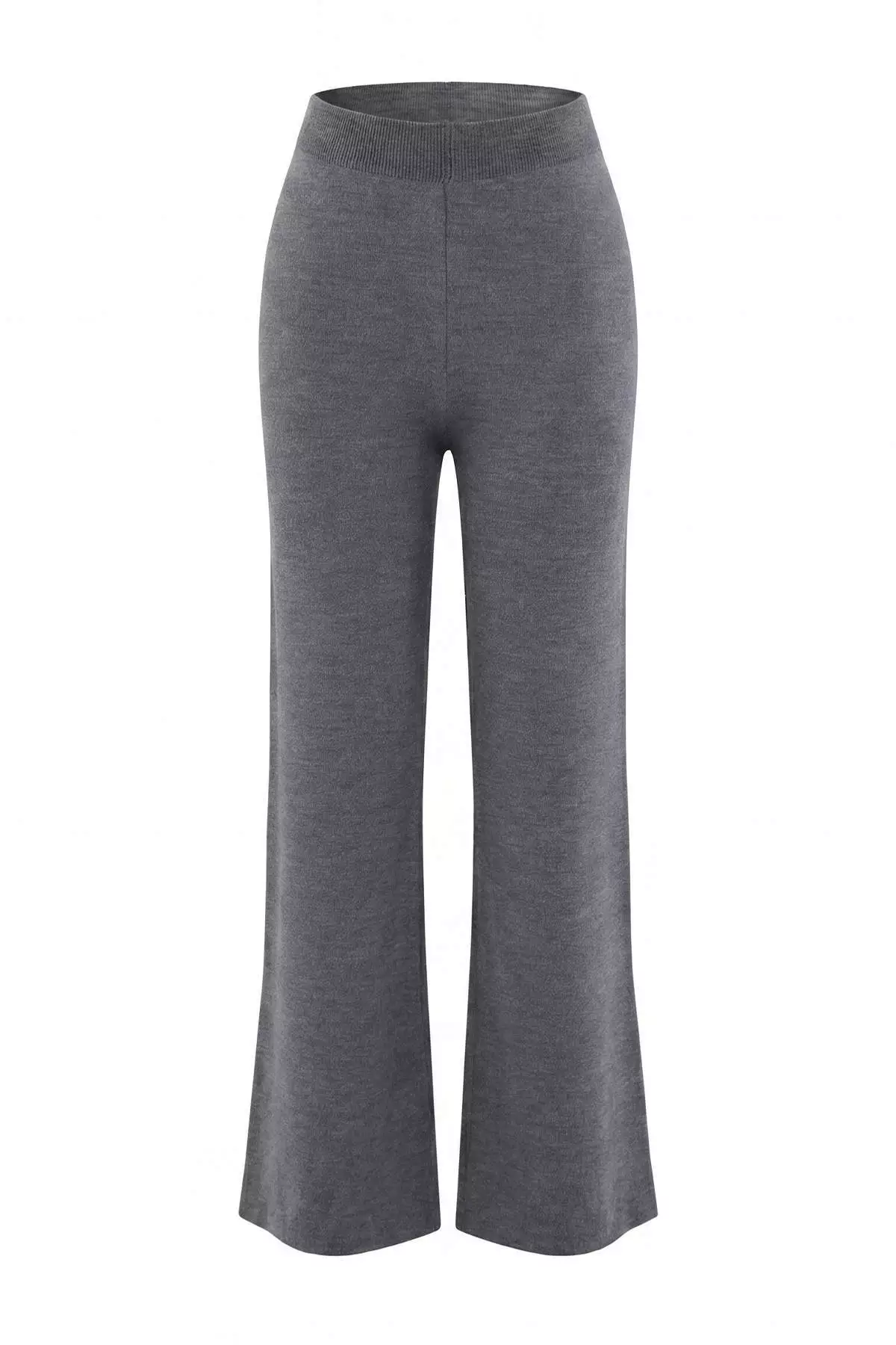 Anthracite Boat Neck Sweater-Pants Knitwear Set - Top And Bottom Twoaw26Au00043