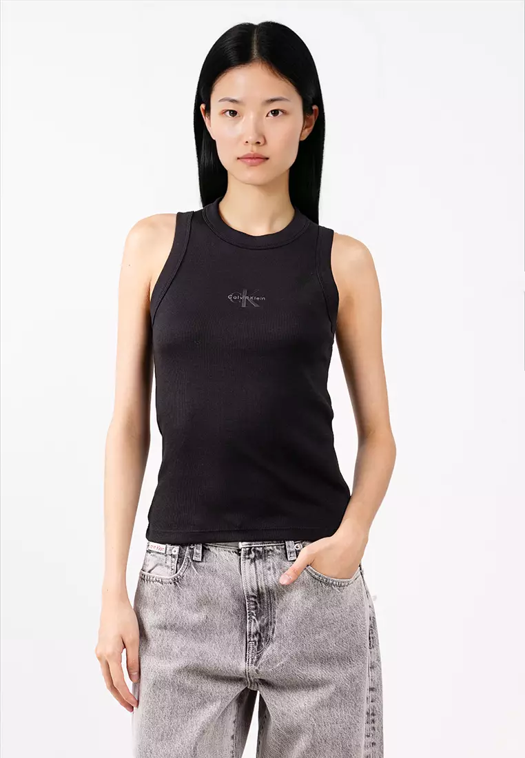 Buy Calvin Klein Monogram Rib Knit Tank Top - Calvin Klein Jeans