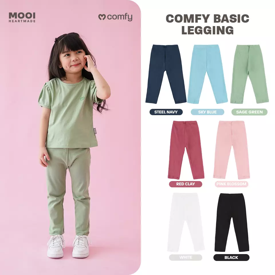 Mooi Legging Anak Polos Baby Legging Comfy Basic Legging - White