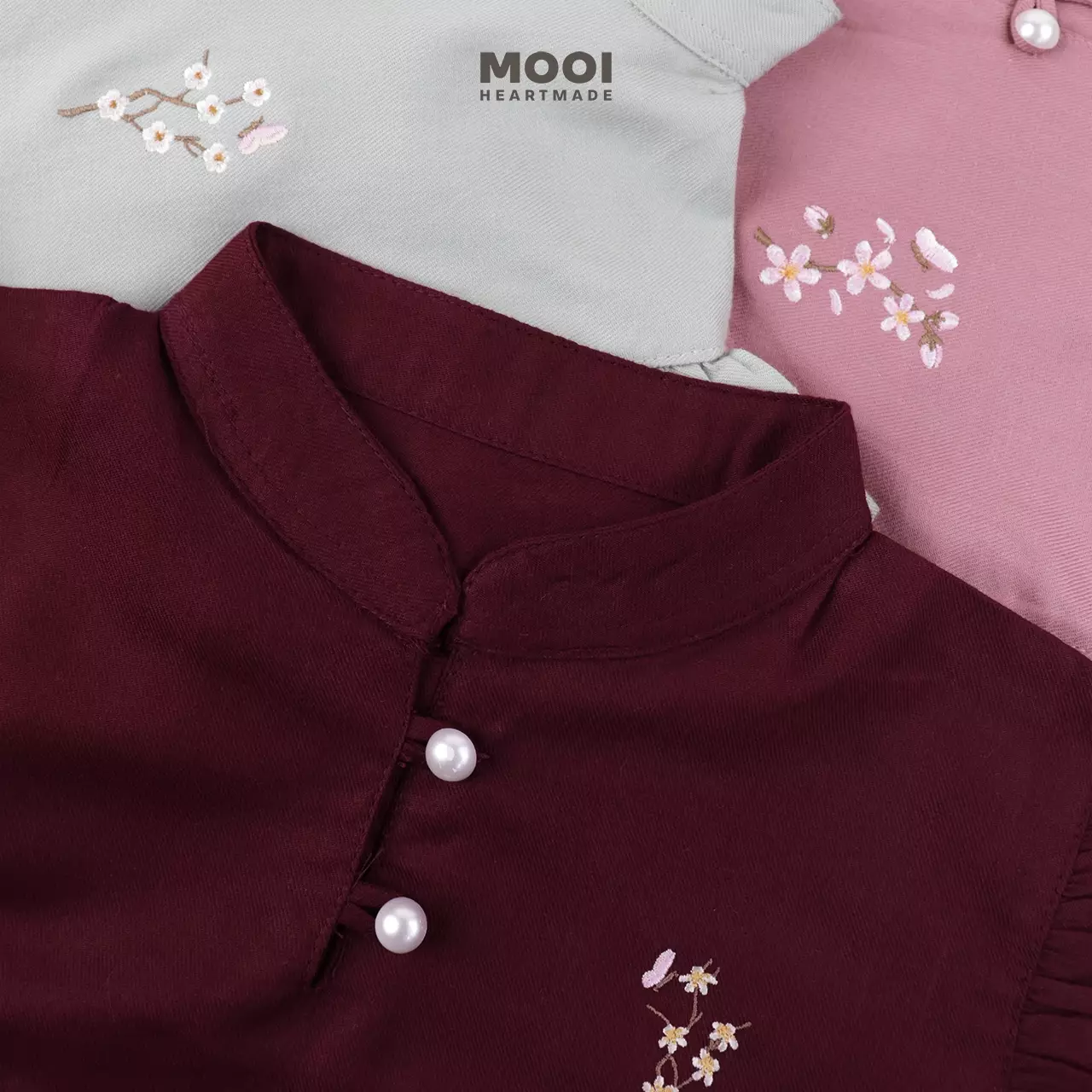 Mooi Dress Anak Perempuan Jia Dress Layer - Maroon