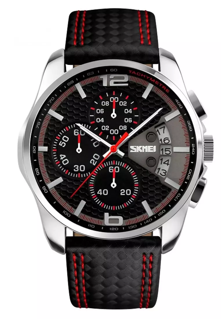 Jam Tangan Kasual Analog Pria Waterproof Strap Tali Material Leather QQ11 ORIGINAL