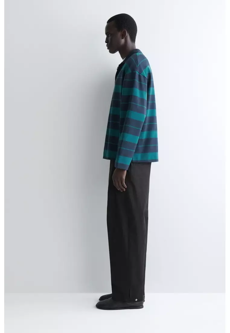 OVERSIZED STRIPED COTTON RUGBY SHIRT