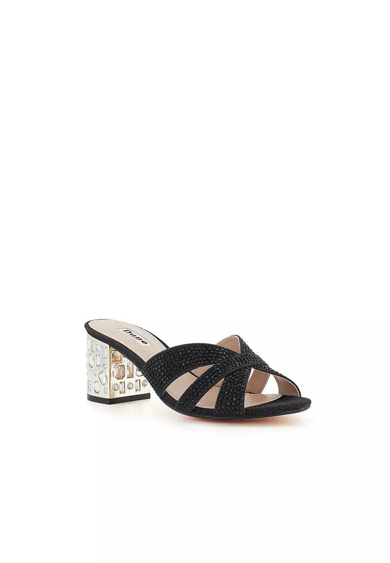 Buy Dune London Mirrored Jeweled Heel Mule Black 2025 Online