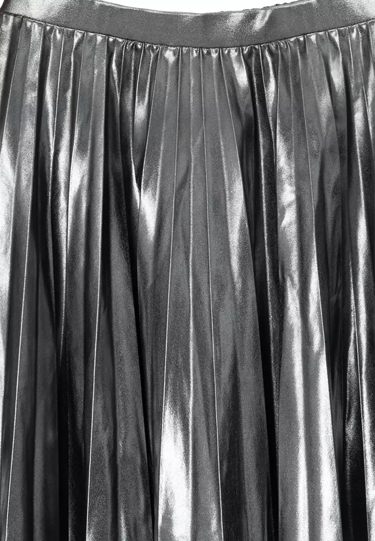 Metallic pleated skirt zara new arrivals