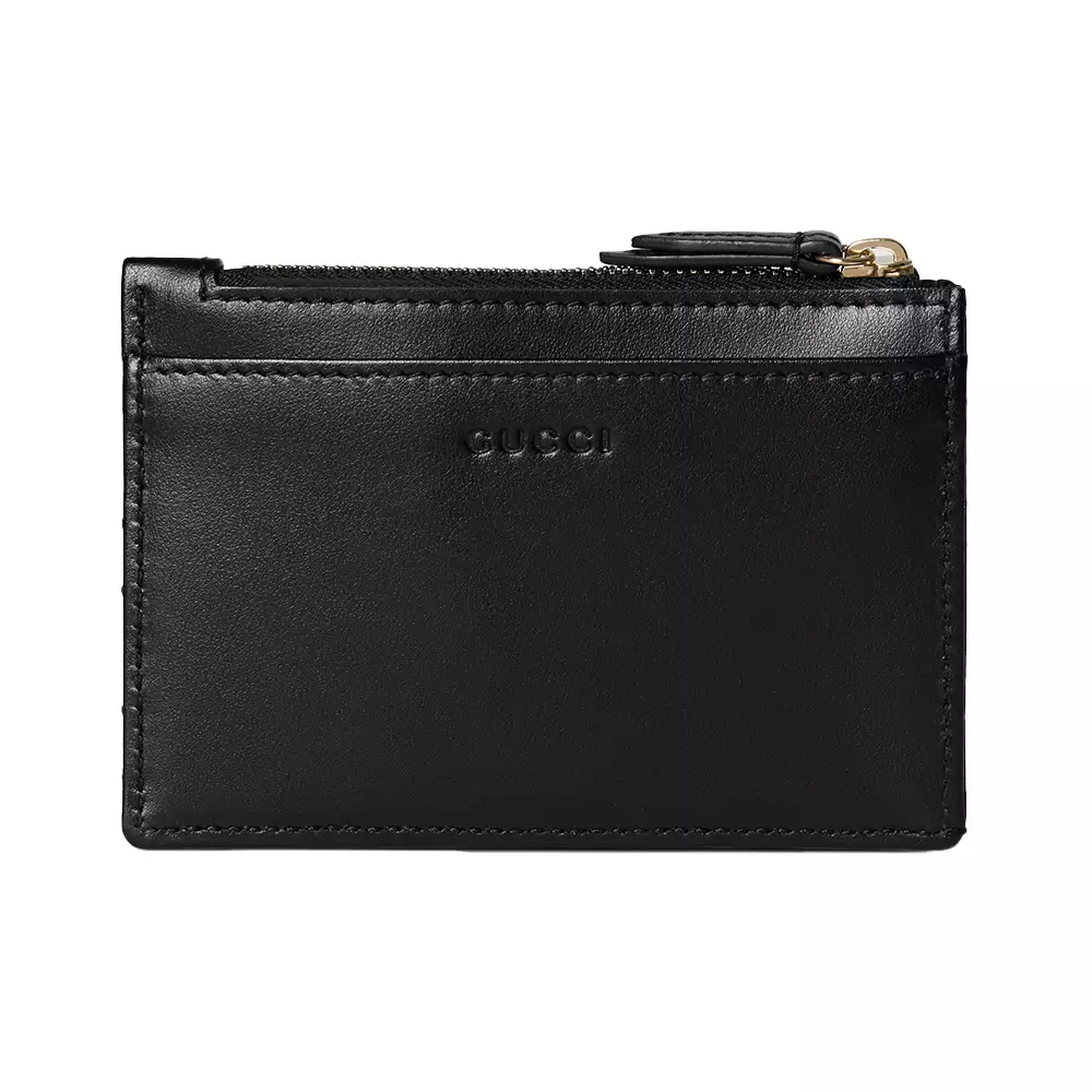 Jual Gucci GG Marmont Zip Key Card Case Matelassé Leather Black