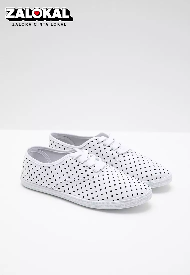 Jual Berrybenka Label Sofia Seline Polka Sneaker White Original 2023 ...