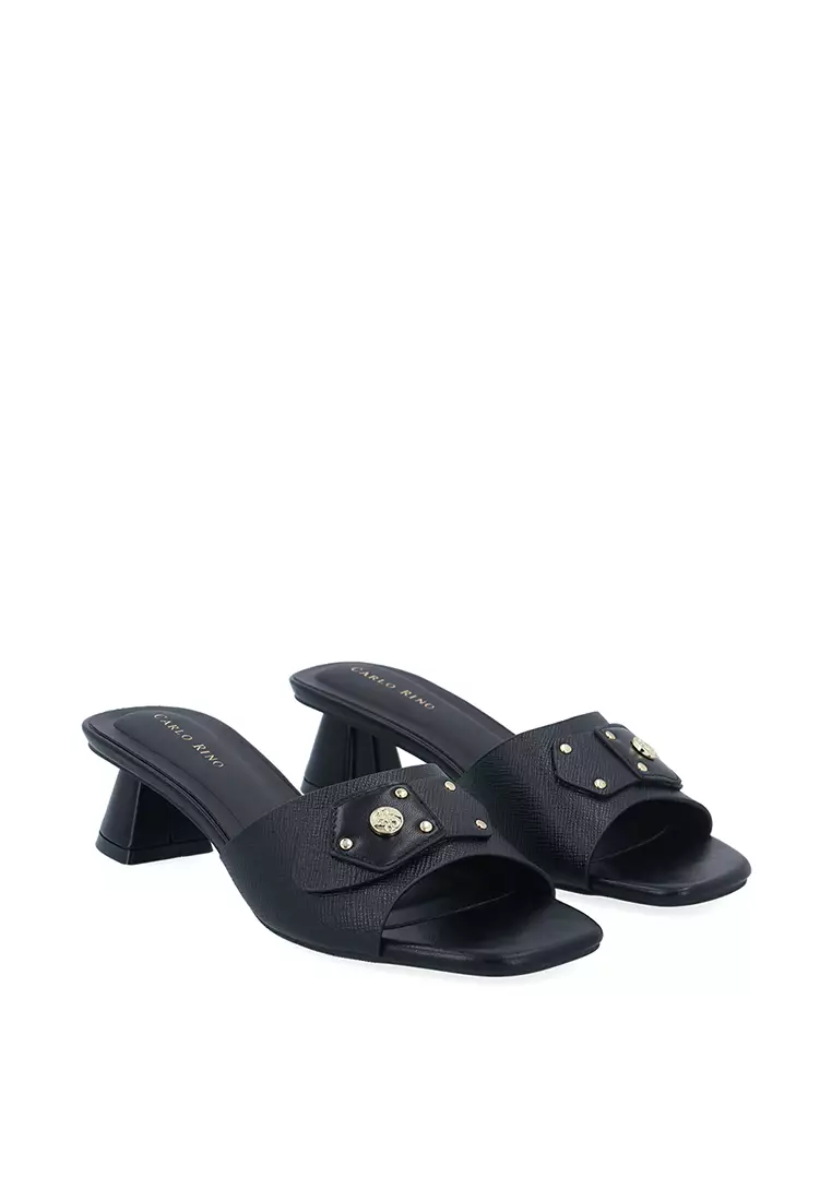 Black Isla Heeled Sandals