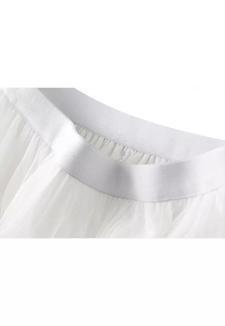 Spring/Summer High Waist Lace Stitching Mesh Skirt AF8585