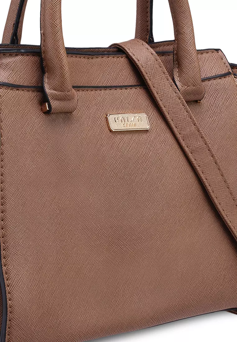 Saffiano Convertible Top Handle Bag