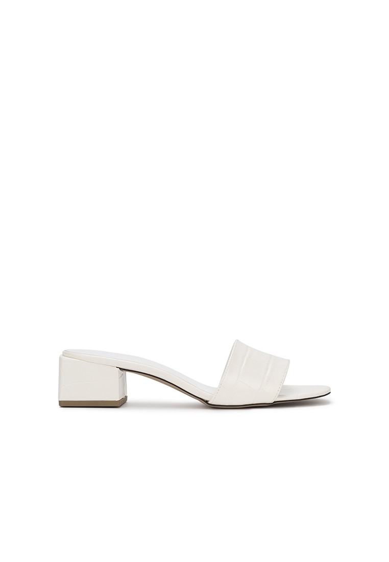 FAUX CROCO PRINT HEEL SLIDE