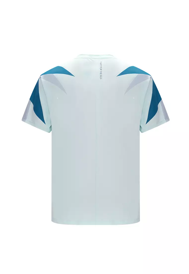 男裝 LOGO 輕量速乾拼色網球T裇