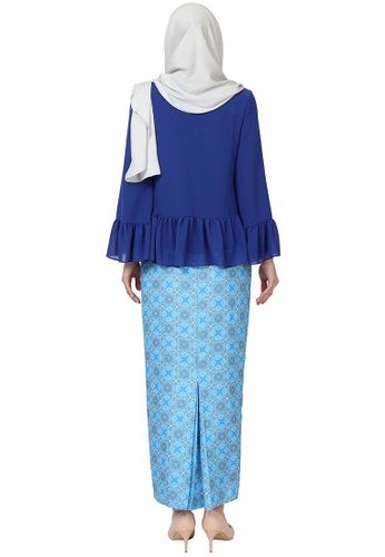 Buy Divya Blouse & Skirt Set from POPLOOK in Blue at Zalora