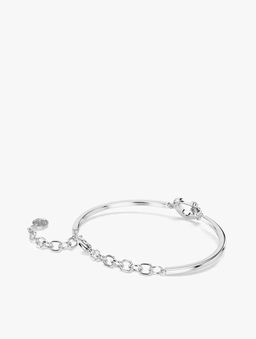 Symbolica bracelet, Pavé, Horse shoe, White, Rhodium plated
