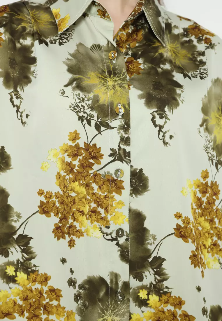 Floral Long Sleeve In Green By Brilliant Girl Warna HIJAU