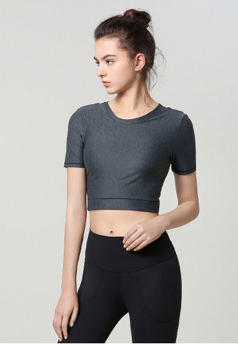 HAKA ACTIVE grey STAY FOCUS Crop Top with insert pad F7D06US4A9A8BBGS_1