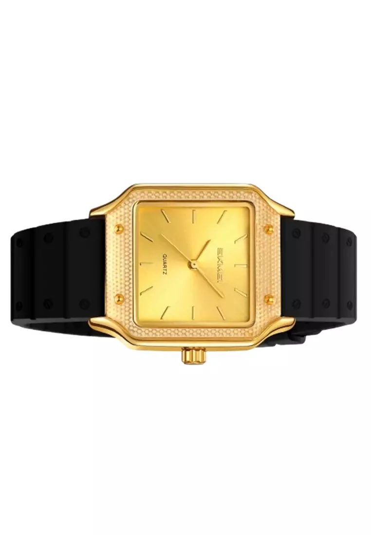 Jam Tangan Pria Wanita Analog 2528 - Gold Black