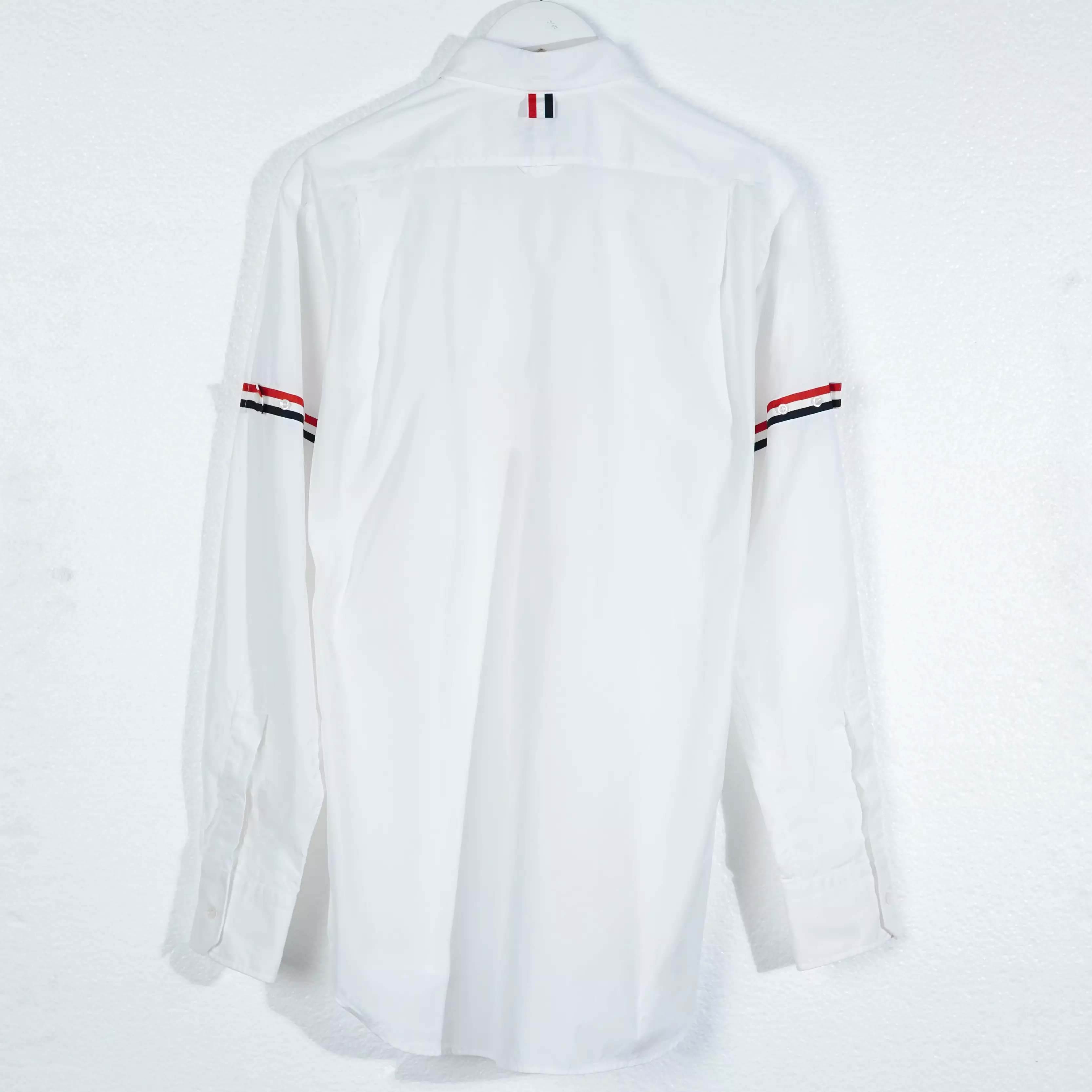 Kemeja THOM BROWNE GROSGRAIN ARMBAND WHITE LONG SHIRT 100% ORIGINAL