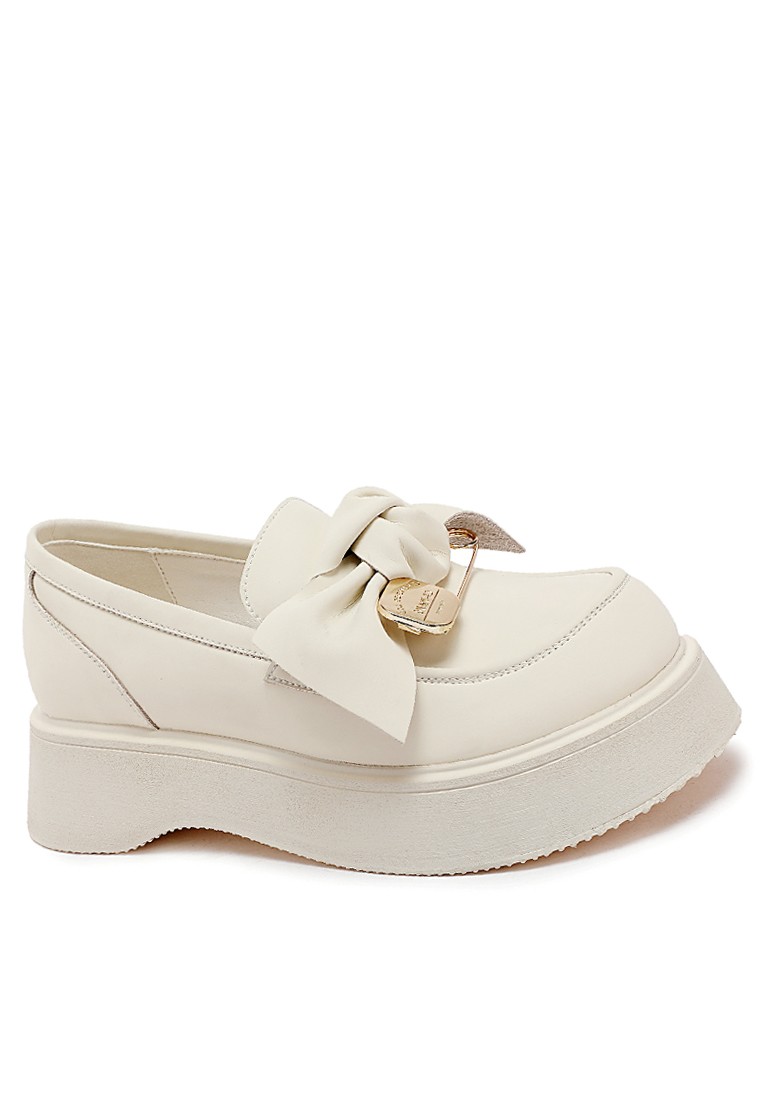Leather Bow Loafers MZ20362