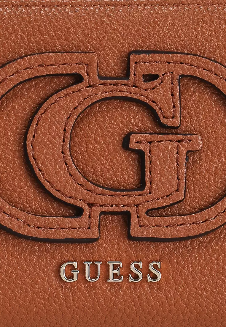 Guess CALEBRA SLG LARGE AROUND - Portefeuille - Cognac