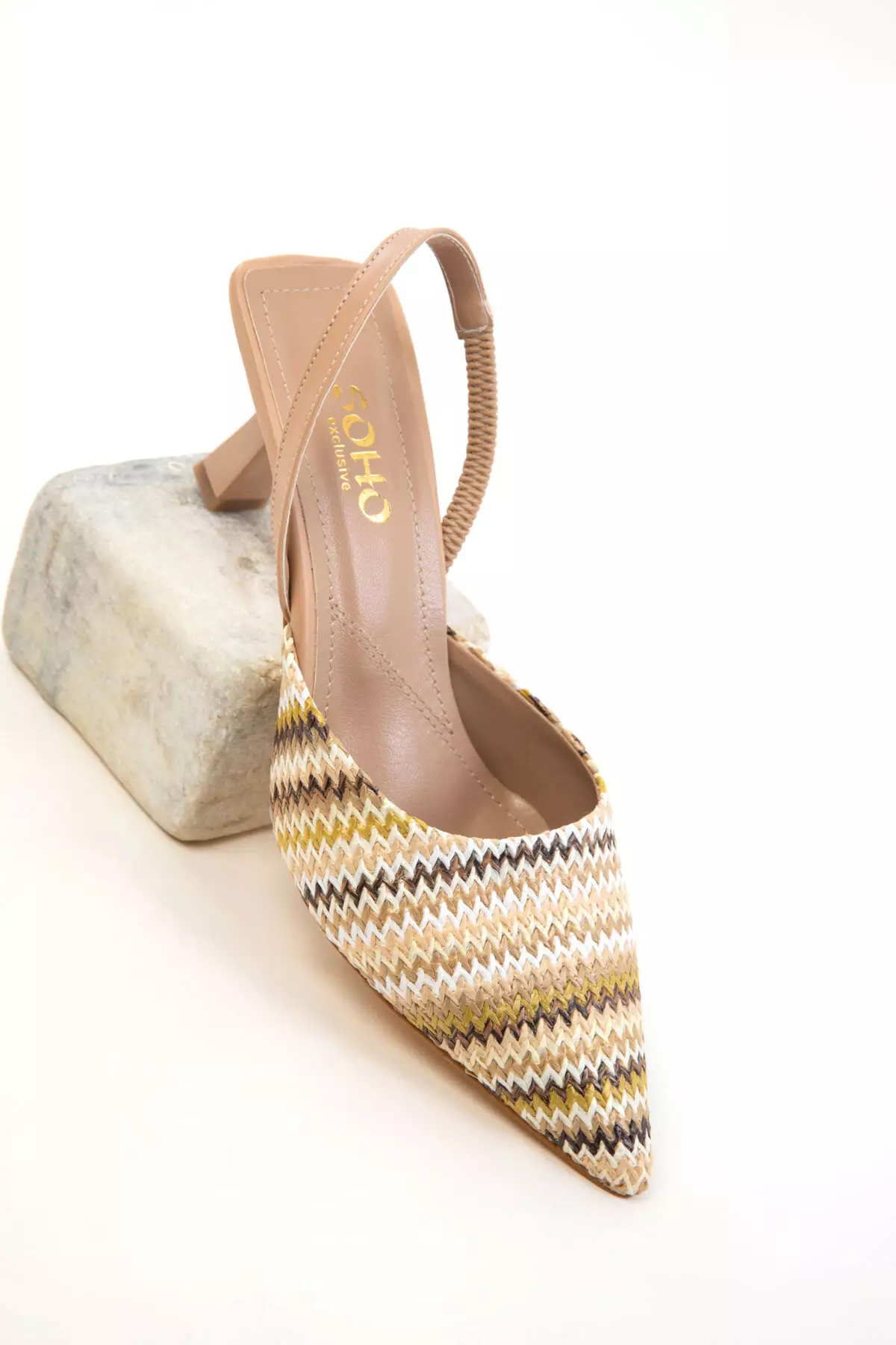 Beige-Brown Women's Classic Heeled Shoes 20616