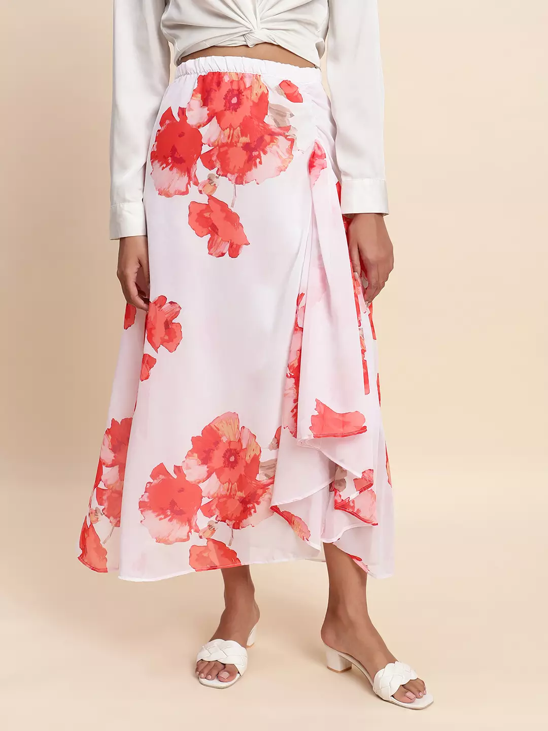 Chanira Julia Skirt-White Orange