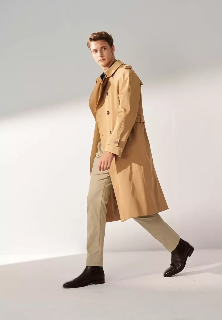 Khaki Double Breasted Trench Coat