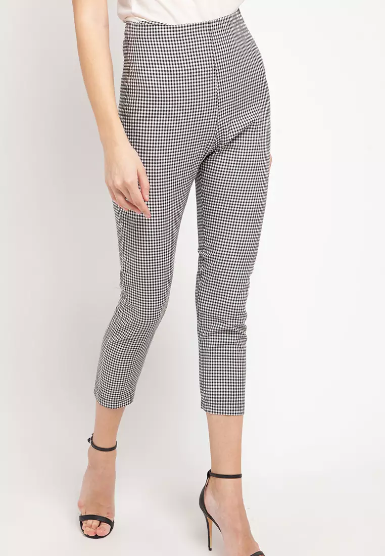 Jual LLACES Plaid High Waisted Pants Original 2024 ZALORA