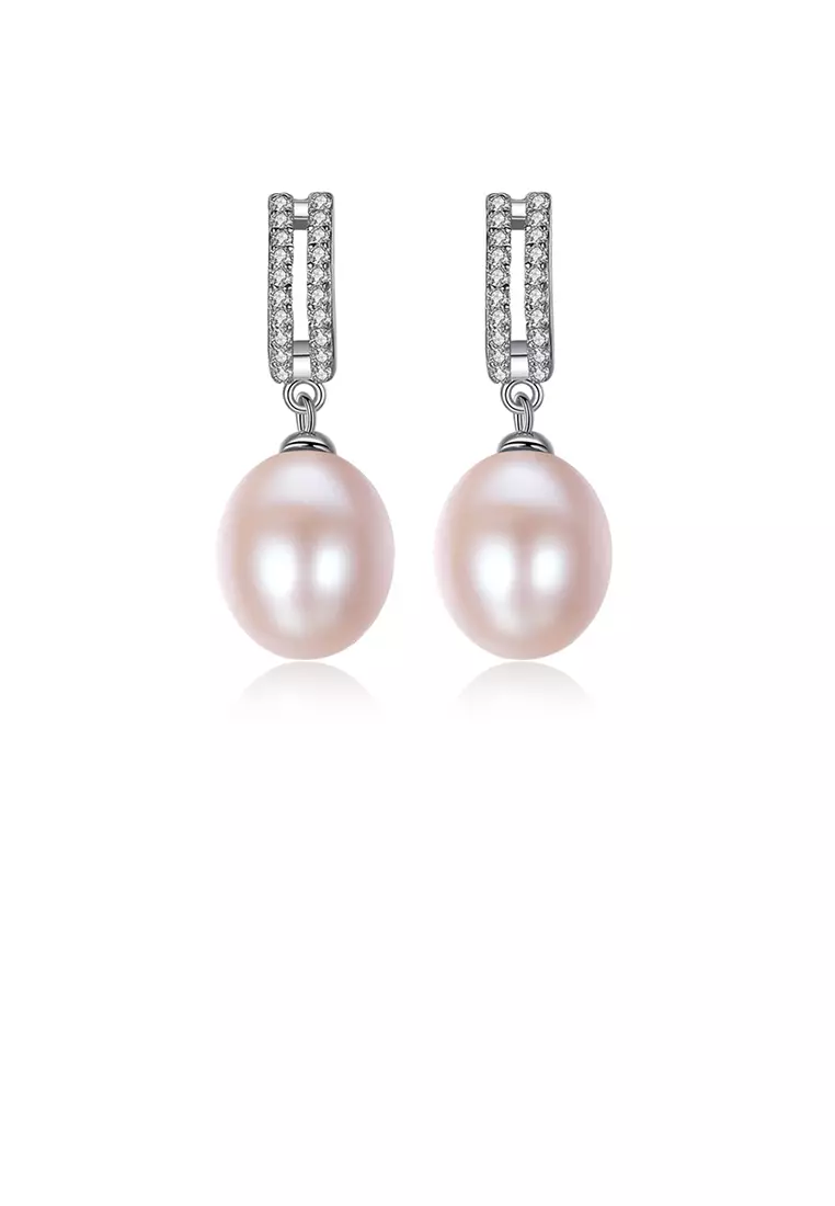 Freshwater pink on sale pearl earrings