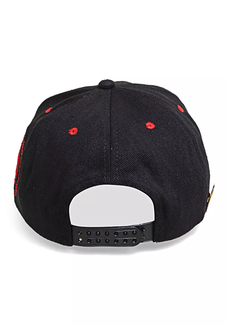 Gemp Topi Snapback Aksesoris Fashion Pria Wanita Bordir Huruf A Resizable Strap Material Rafel ORIGINAL - Black Red