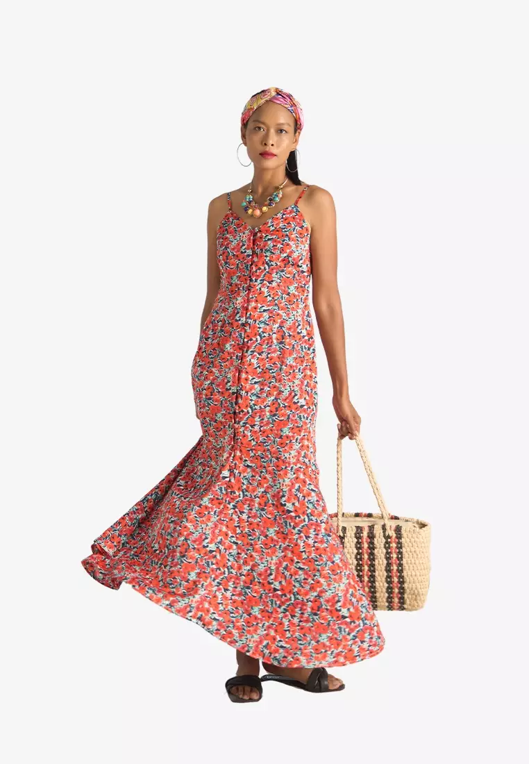 New Linen New Horizon Maxi Silk Dress