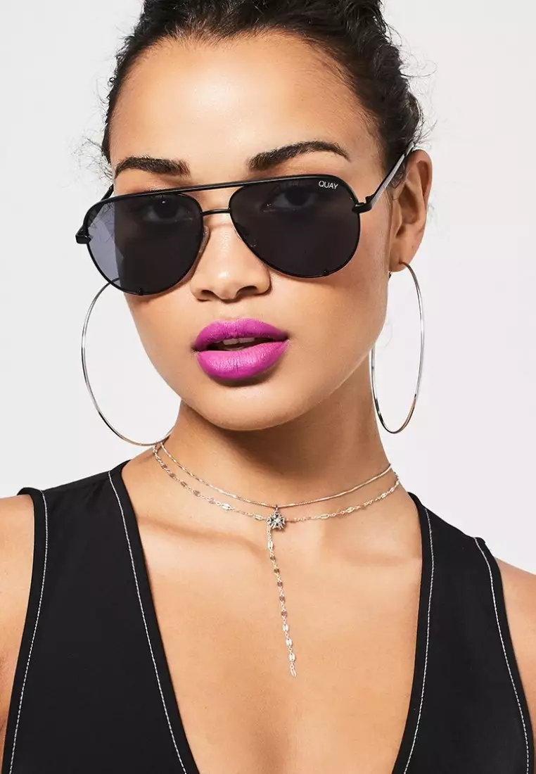 High Key Extra Large Sunglasses - Black/Smoke Polarized