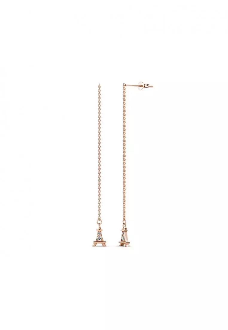Dangling Tower Earring RG - Anting Crystal Swarovski® by Her Jewellery