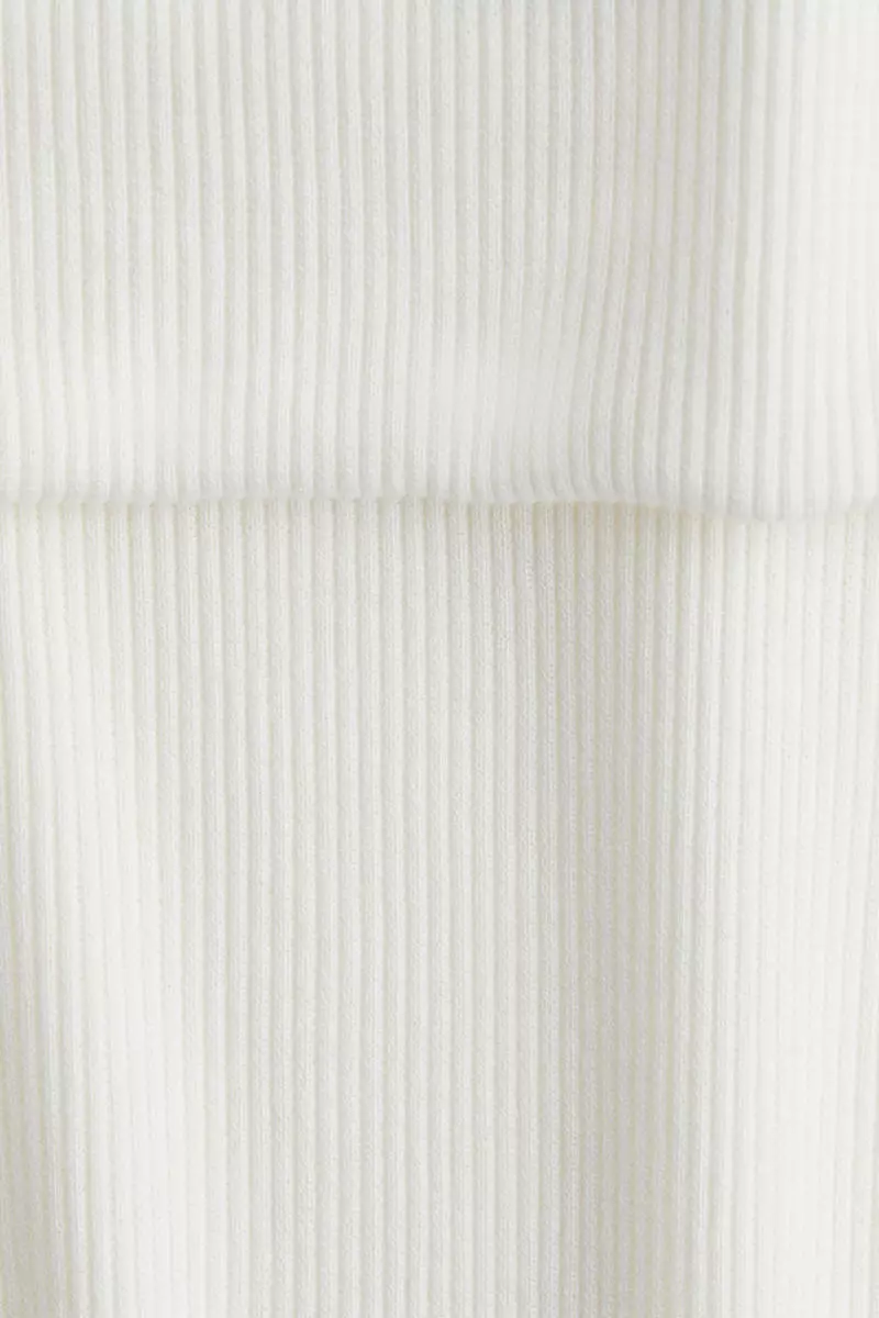 Rib-knit off-the-shoulder top