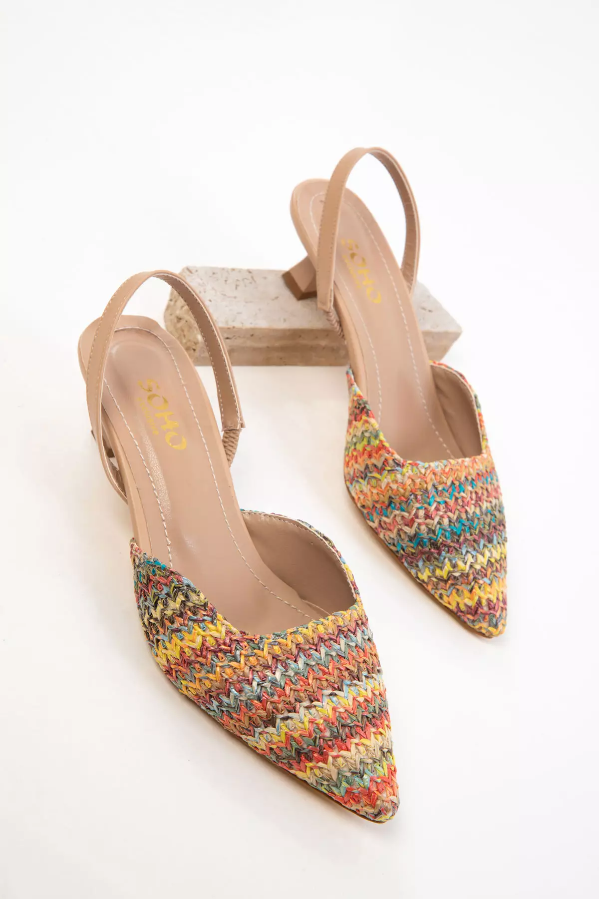 Red-Multi Women's Classic Heeled Shoes 20650