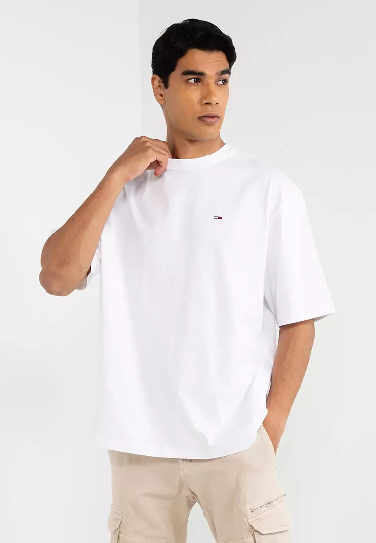 Buy Tommy Hilfiger Oversized Solid Tee - Tommy Jeans Online | ZALORA ...