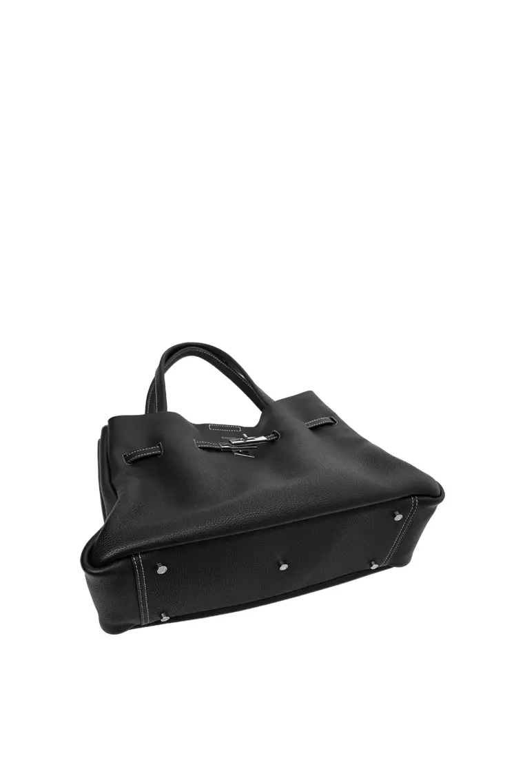 SAOIRSE Soft Structural Belt Tote Bag - Black