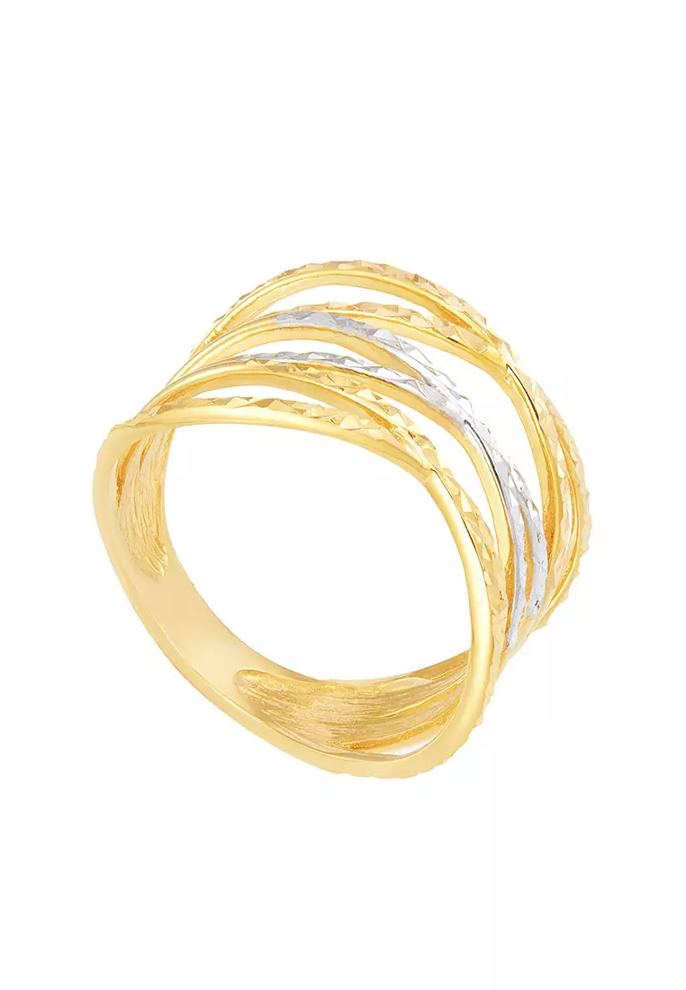 HABIB Oro Italia 916 Yellow, White and Rose Gold Ring GR47780222-TI (22K Gold)