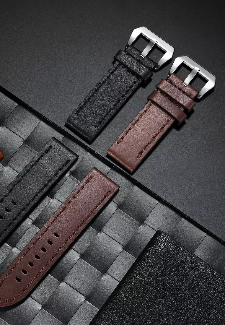 Tali Kulit Asli Jam Tangan Leather Strap 22mm cokelat