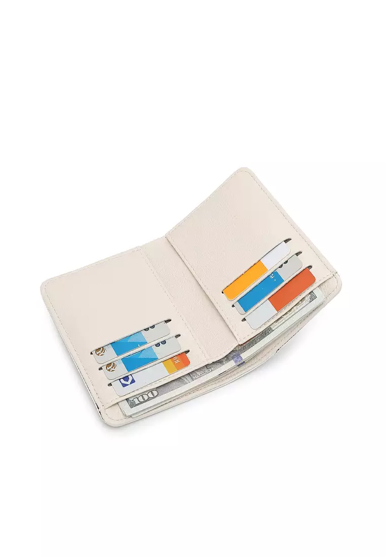 2 In 1 Long Purser with Coin Purse - White