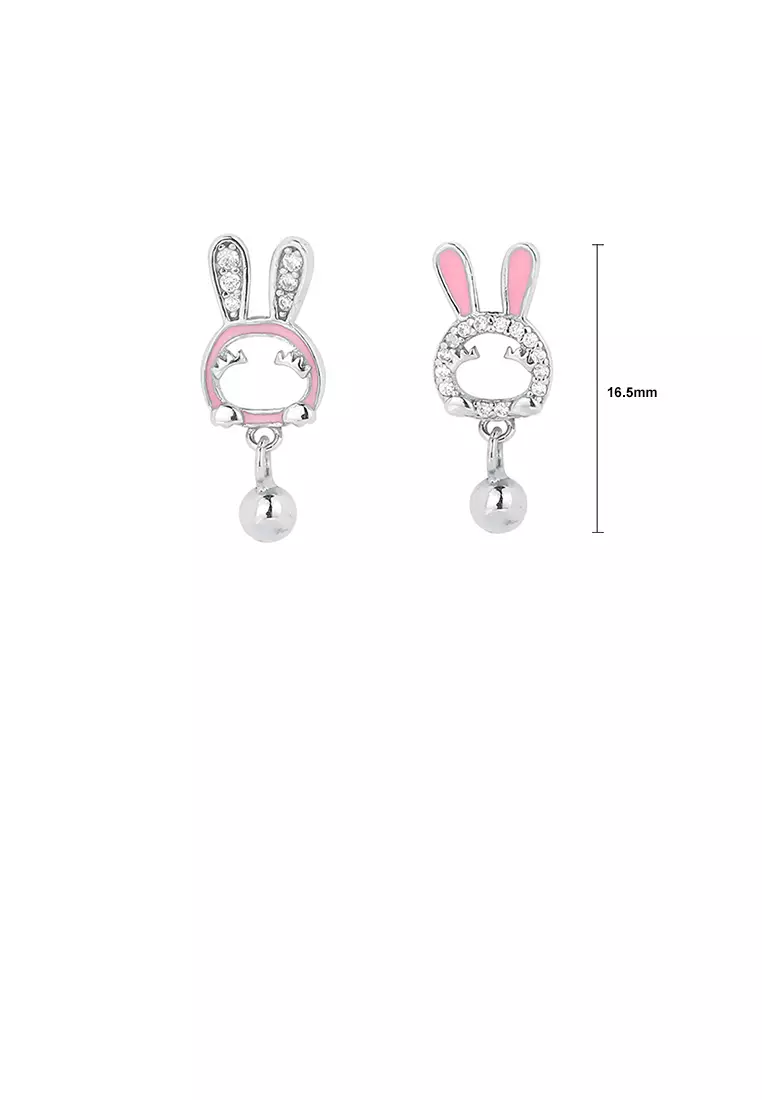 SLUYNZ Sterling Silver Bunny Rabbit Stud Earrings - CZ Accent Hypoallergenic Earrings For Women
