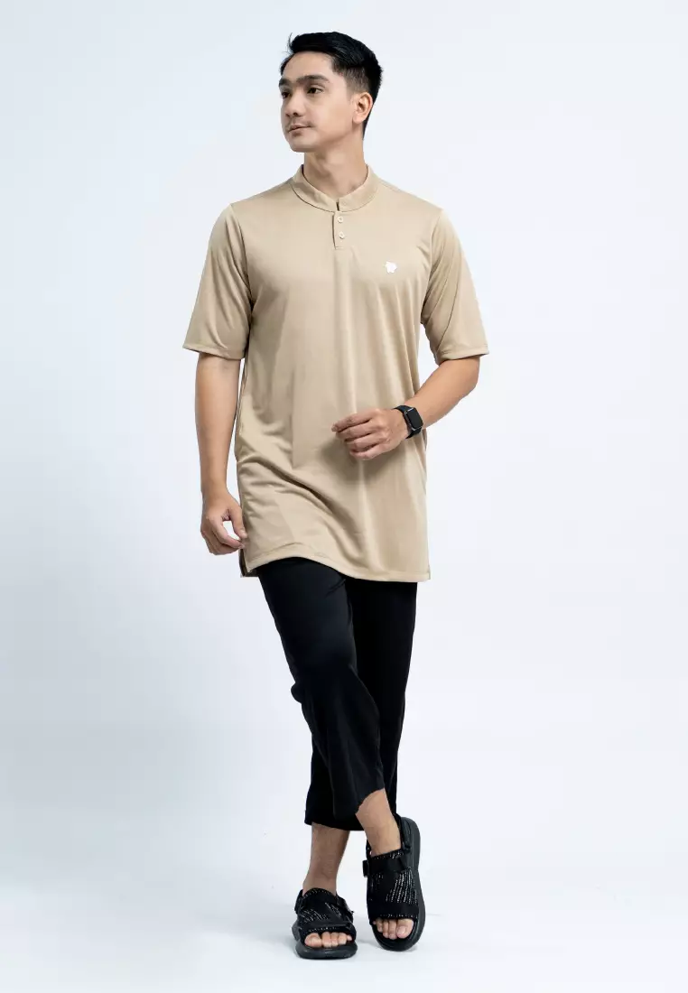Tiento Naufal Baju Koko 3in1 Kurta Pria Dewasa Muslim Kerah Ciangi Casual Kerja Dry Fit Olahraga Ibadah Salat Lengan Pendek Ramadhan