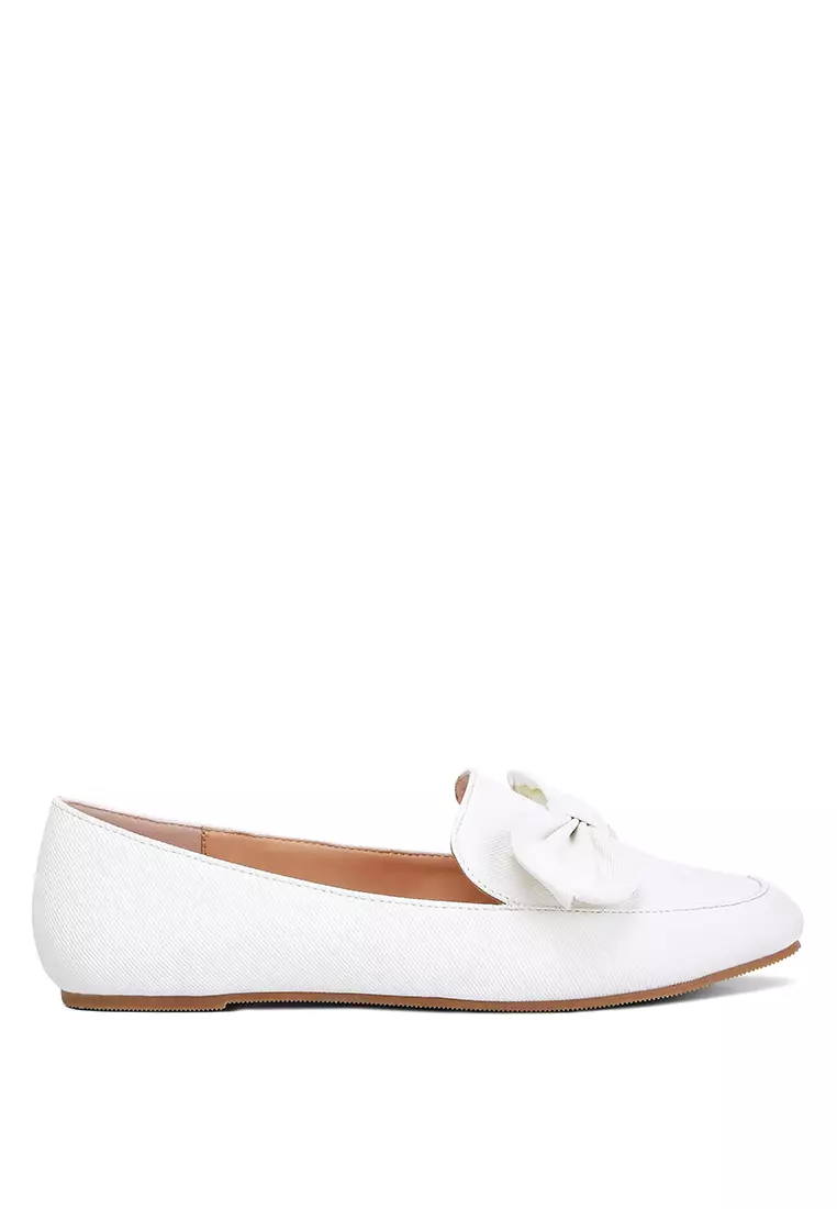 Discount on London Rag  shoes - SKU: Off-White Bow-Embellished Loafers