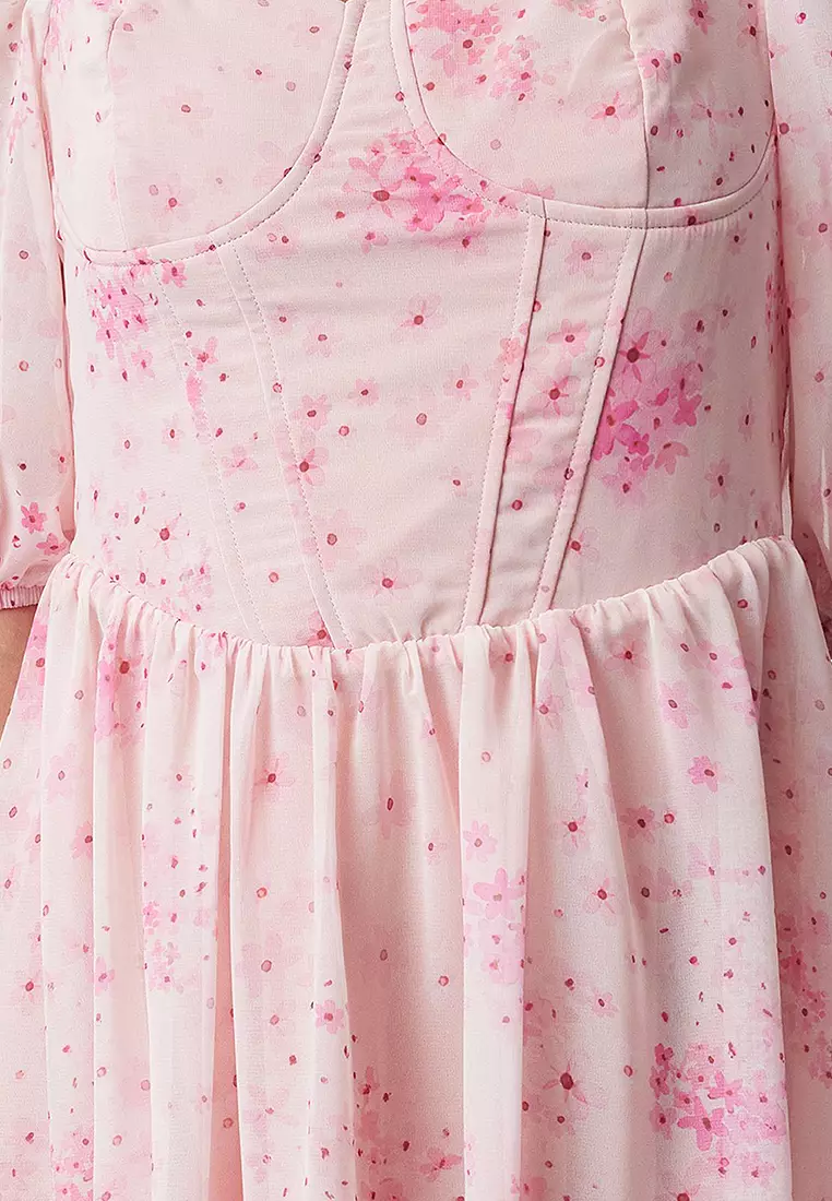 Balloon Sleeve Mini Dress