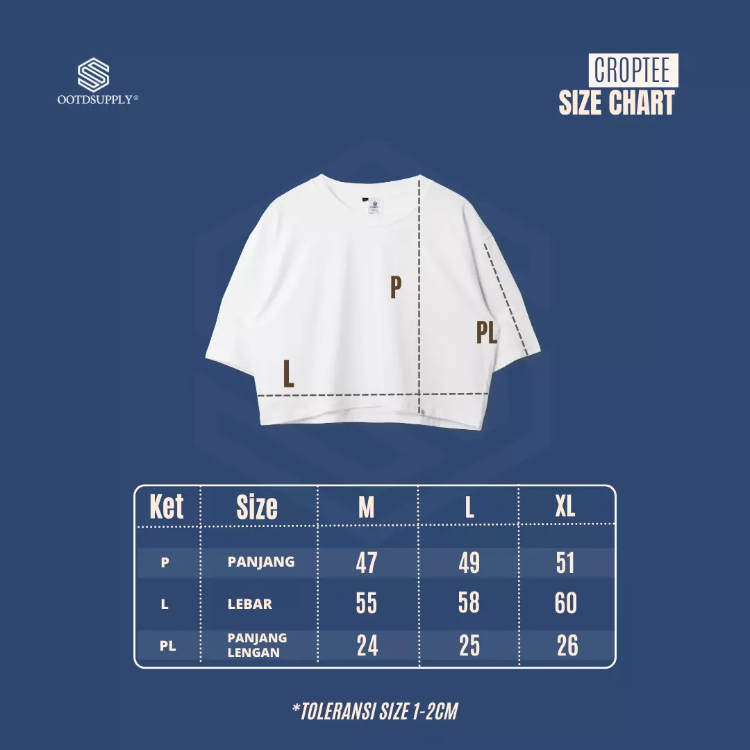 OOTDSUPPLY Croptee Freehand Love 3rd Colors | Croptee Oversize Wanita CT028