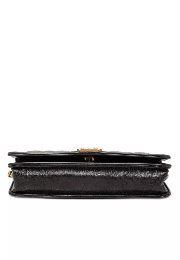 Pre-Loved Chanel Quilted Caviar Boy Wallet On Chain