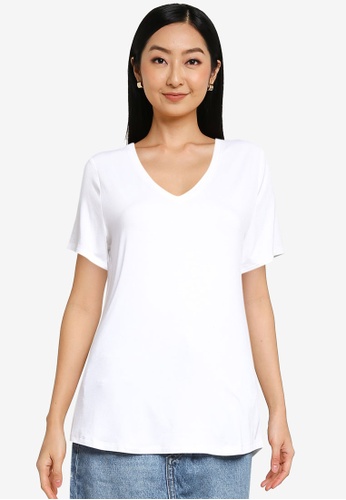Old Navy white Luxe V-Neck T-Shirt 807EBAA6A5B1EEGS_1