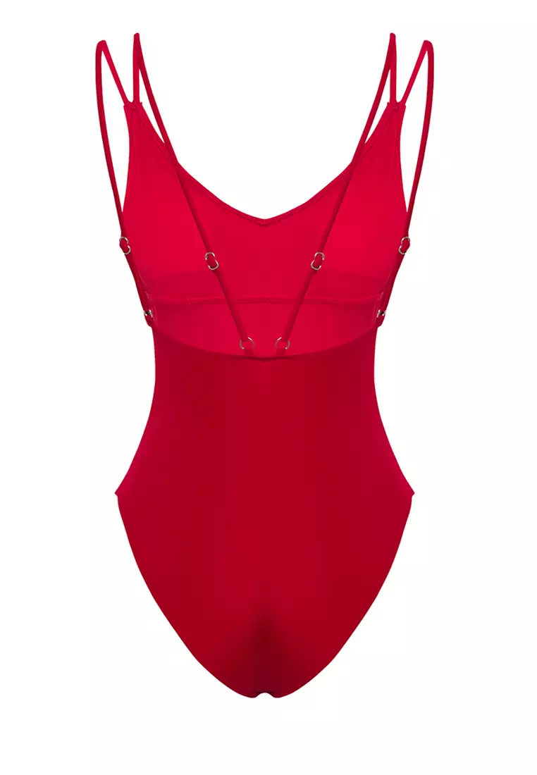 V-Neck Low-Cut Back Swimsuit