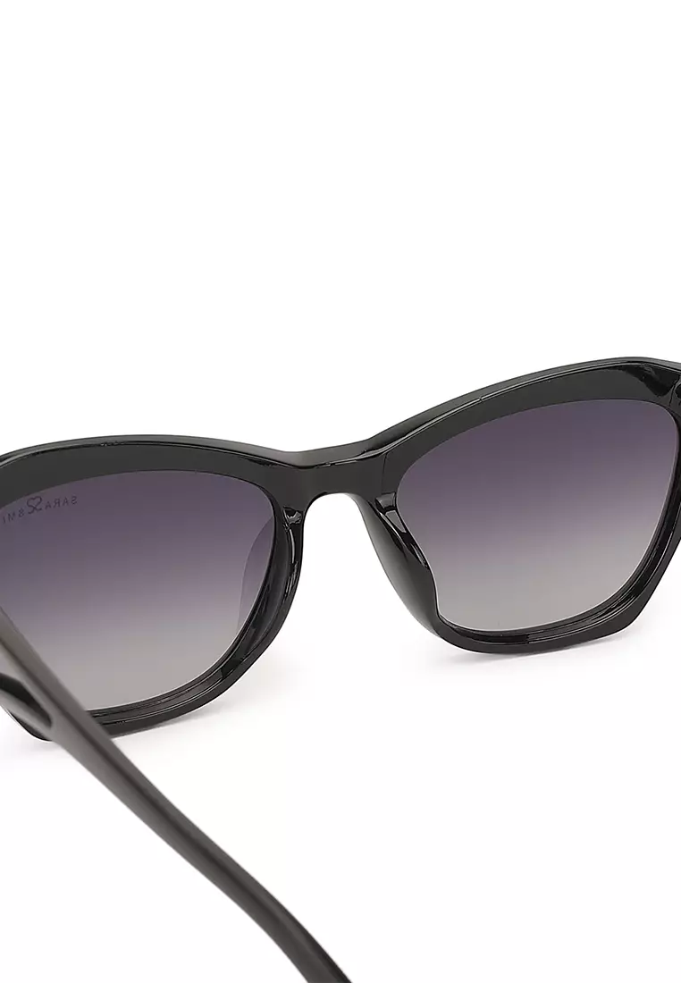 Unisex Polarized Cat-Eye Sunglasses (太陽眼鏡) - 黑色 / 灰色