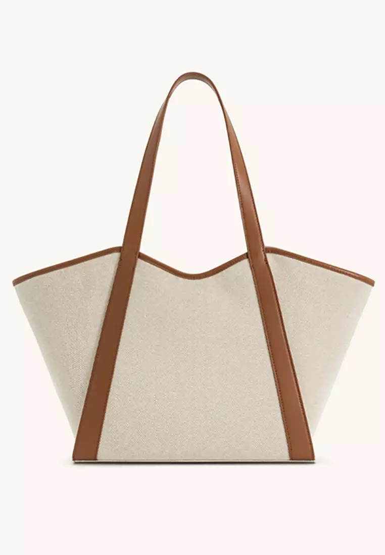Kiana Large Capacity Tote Bag - Brown Canvas